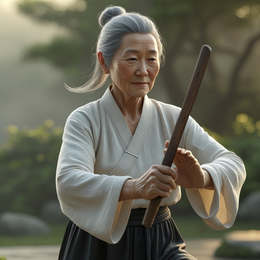 Morgendagens Tai Chi-økt i parken